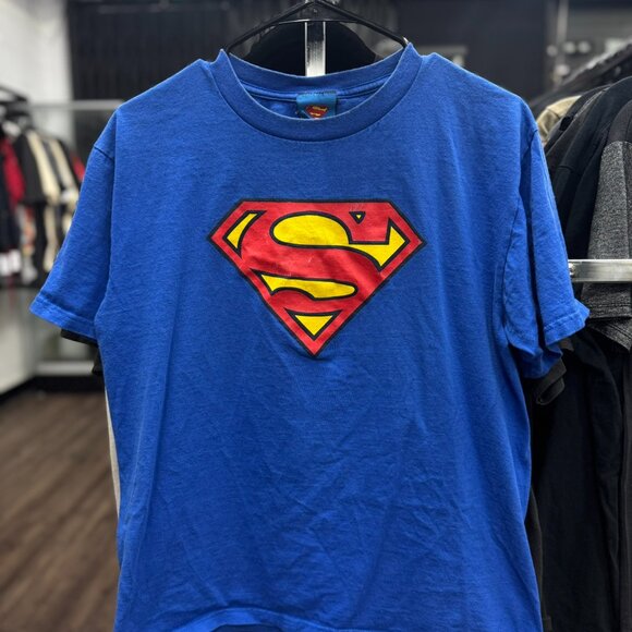 Vintage Superman Graphic T-Shirt Men’s Small | Blue DC Comics Logo Tee Classic S - Picture 2 of 4